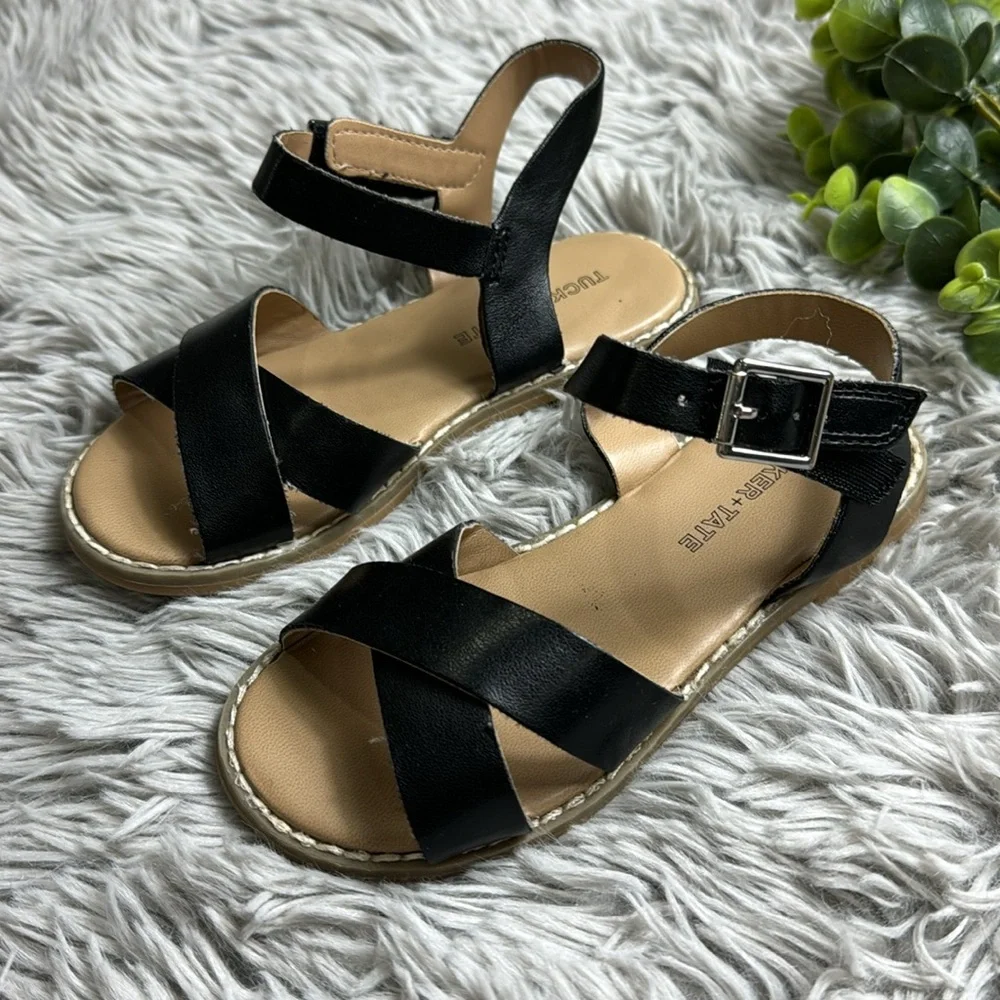 Tucker + Tate girls black strappy sandals size 10